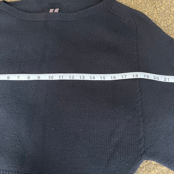 Rick Owens FW12 black merino wool sweater dolman sleeve ribbed cinch waist Italy - Picture 9 of 13